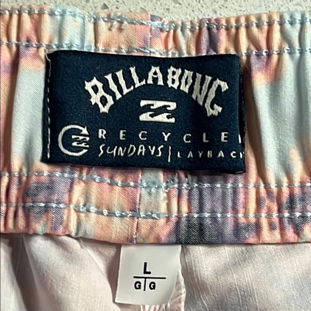 Billabong Men's Tie-Dye Recycled Sundays Layback Swim Athletic Shorts Purple Pin - Picture 2 of 8